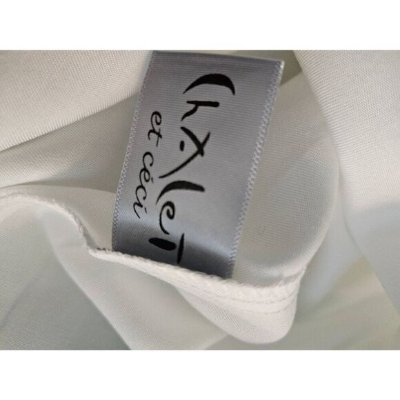 Chalet white long tank slip style top. M/L. - Picture 5 of 5